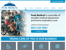 Tablet Screenshot of peakmedicalproducts.com